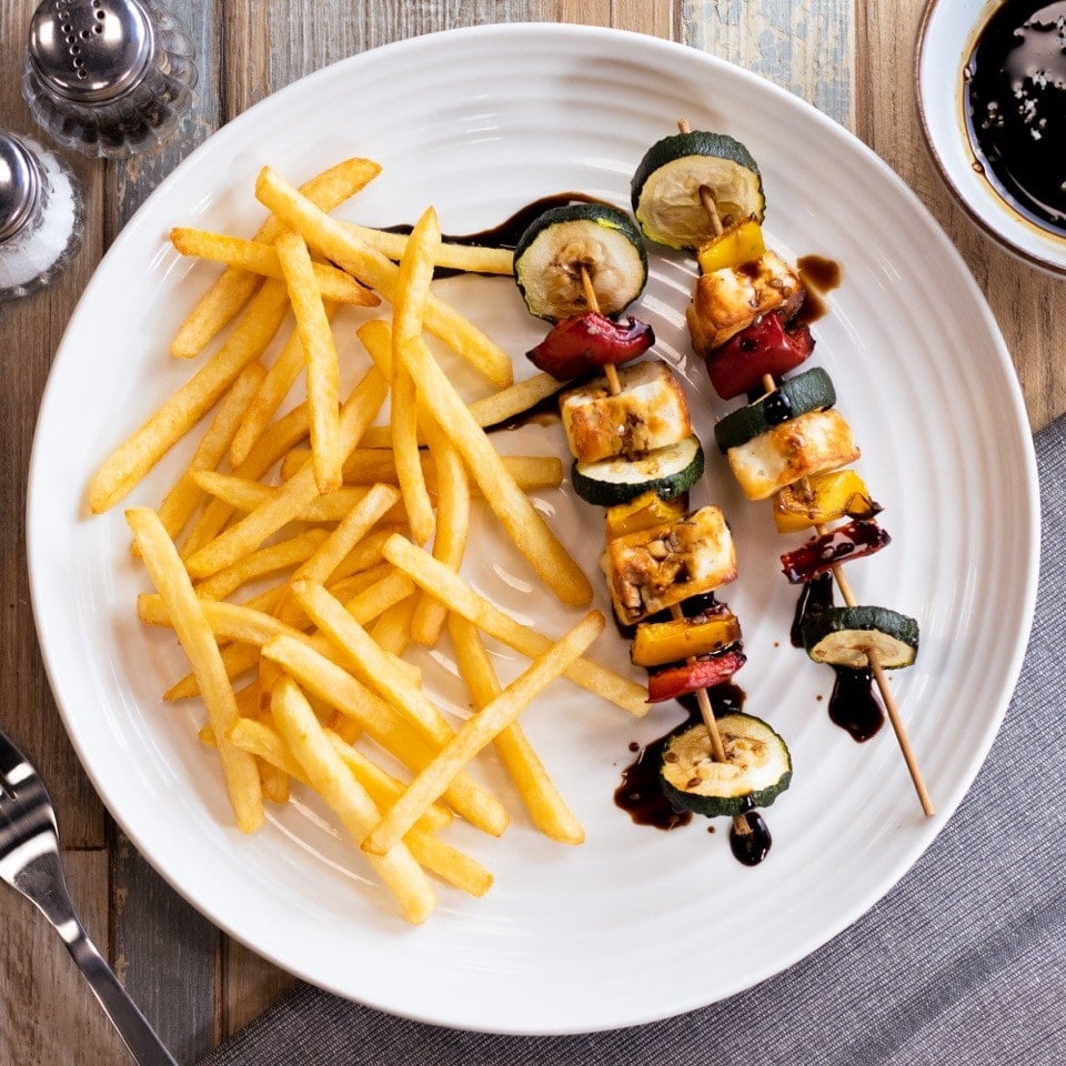 Korean BBQ Skewers with Fries