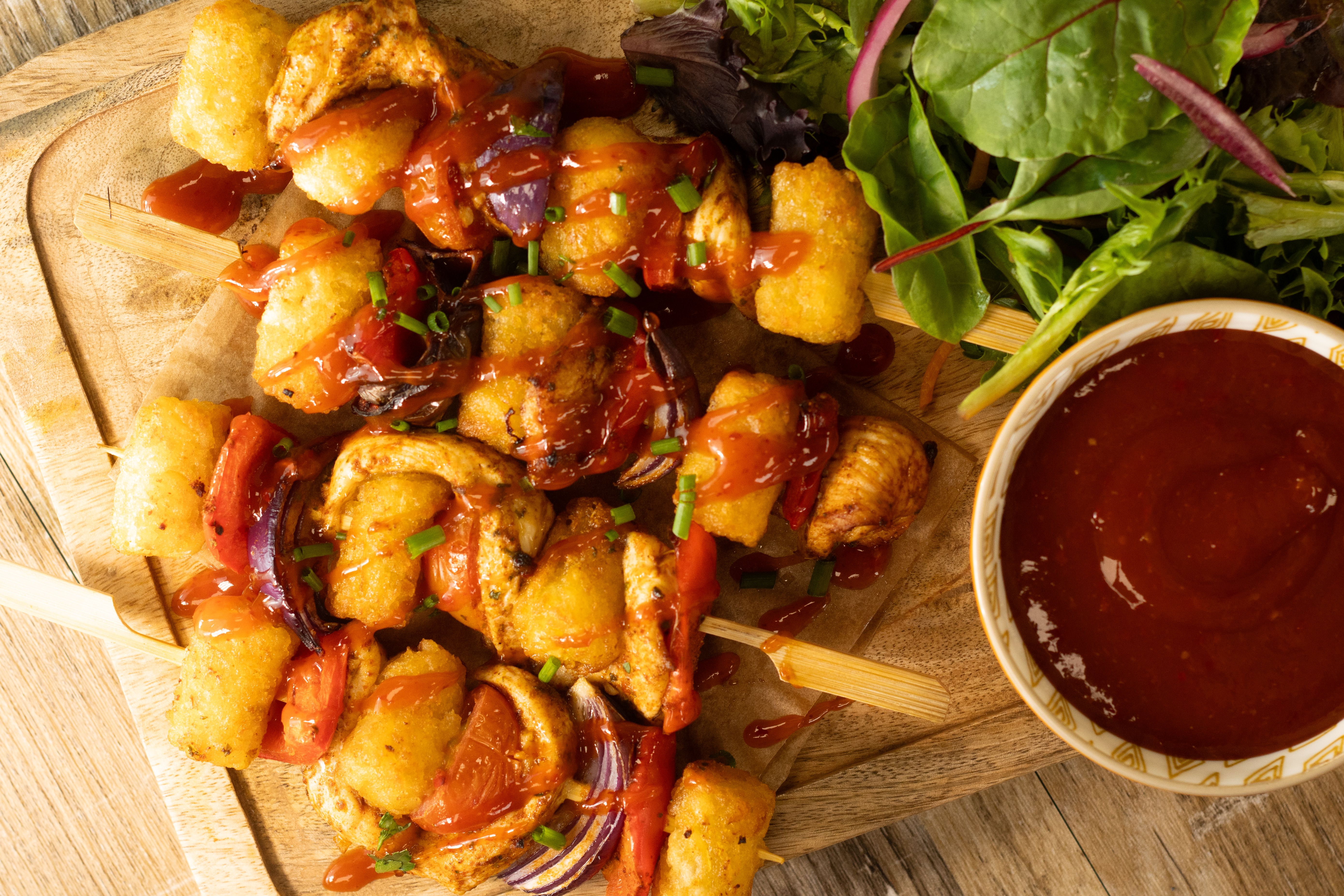 Hash Brown Bites & Chicken Skewers