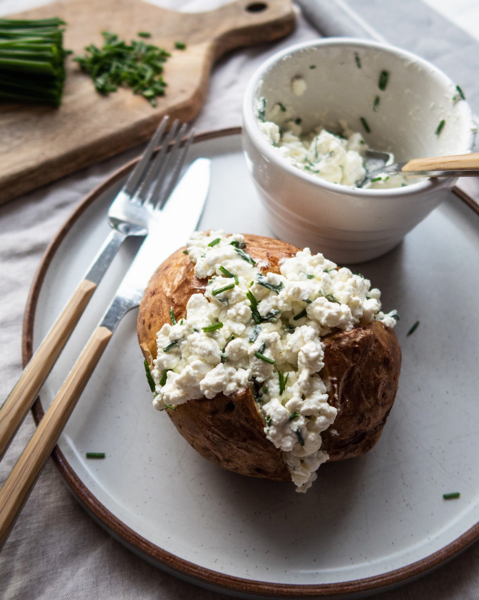 Cottage Cheese Loaded Jacket Potato